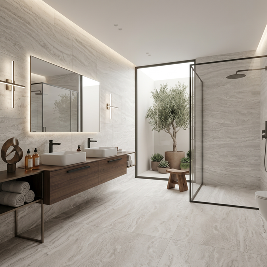 Porcelanato 60x120 Travertino Lugano Silver