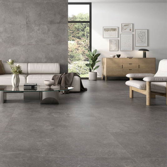 Porcelanato Cassian Ash 60x120 Cemento Gris Claro
