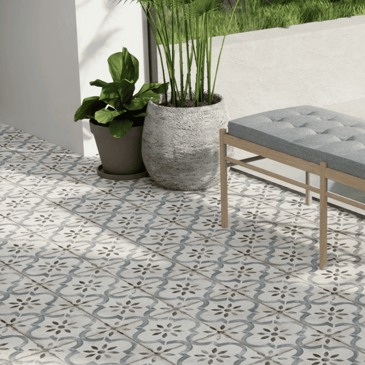 Porcelanato 45x45 Leeds Blue - ambiente instalado