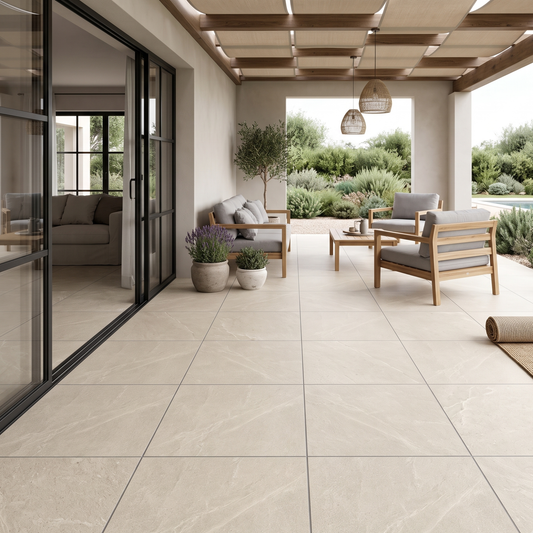 Cerámica tipo piedra 60x60 Petros Beige Out