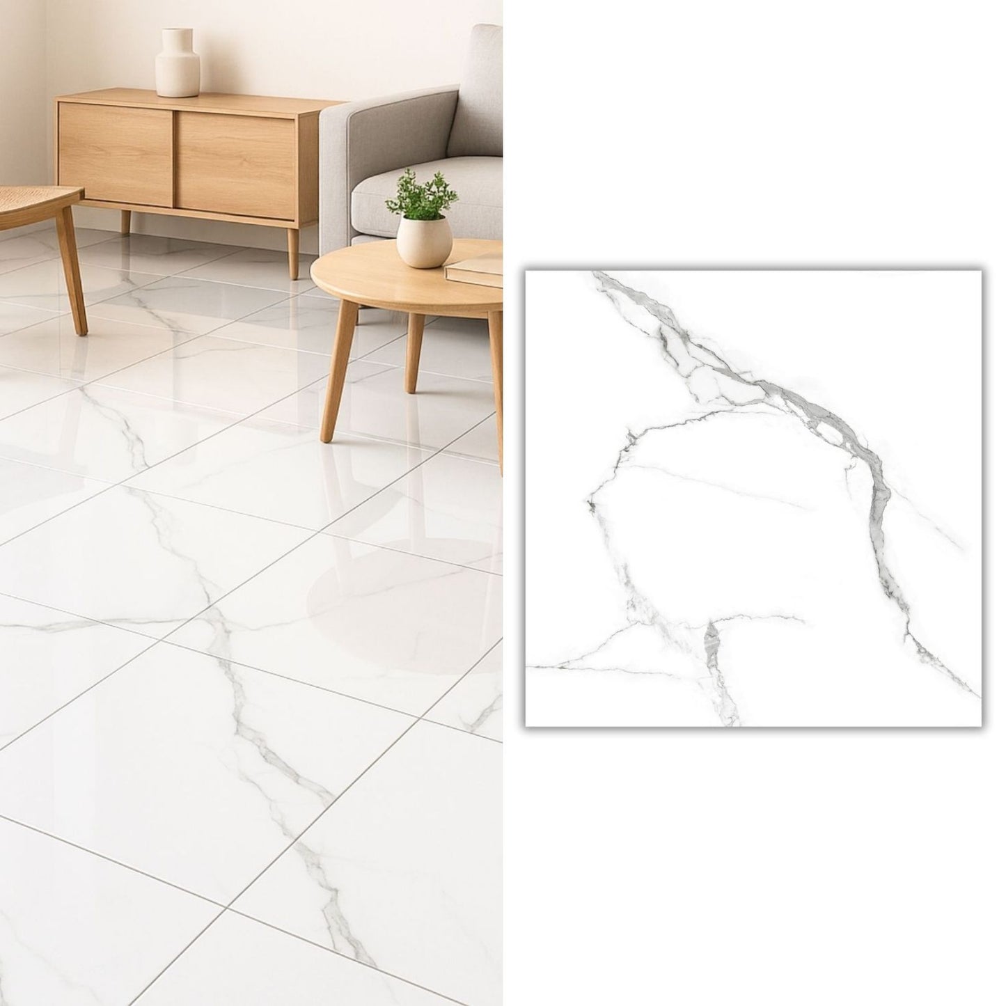 Porcelanato 60x60 Statuario Rich Silver
