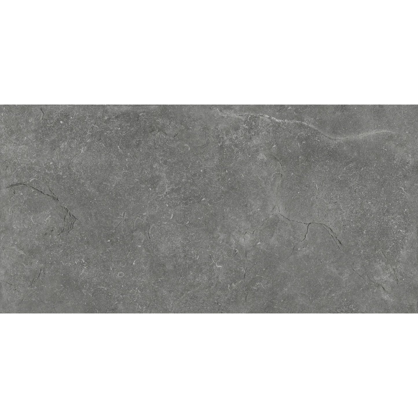 Porcelanato Cassian Coal 60x120 Cemento Gris Oscuro