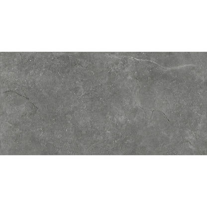 Porcelanato Cassian Coal 60x120 Cemento Gris Oscuro