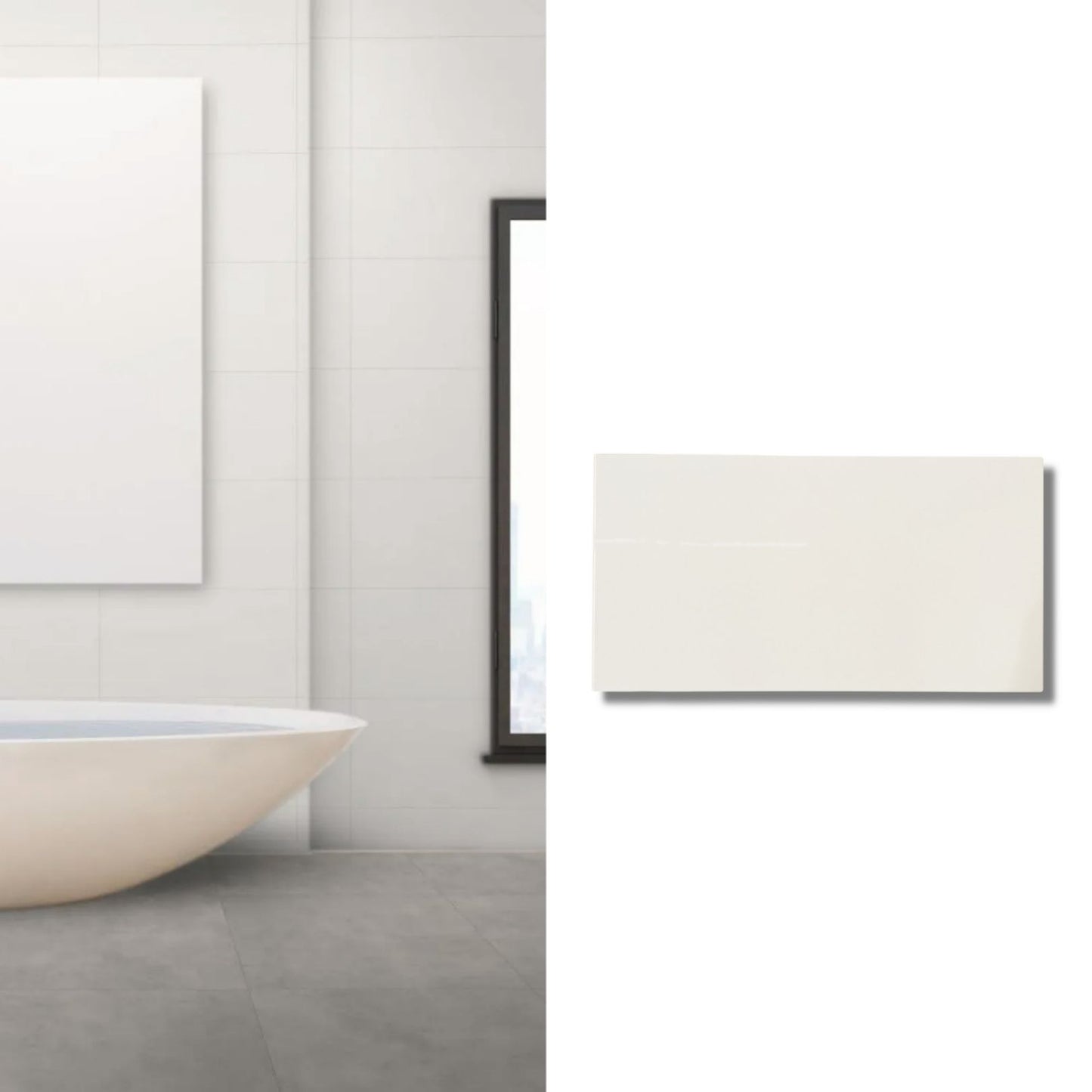 Cerámica para baño 30x60 Blanco Brillo