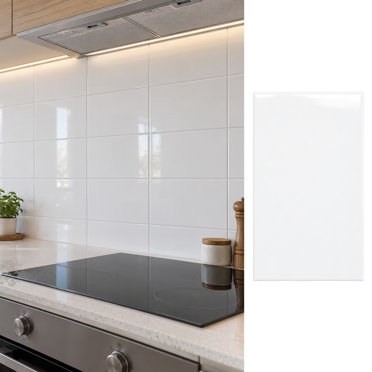 Cerámica para baño 25x40 Blanco Brillo