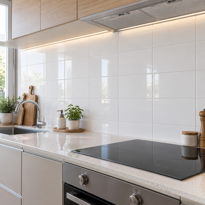 Cerámica para baño 25x40 Blanco Brillo