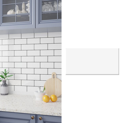 Cerámica 10x20 blanco brillo liso | Caja 1 m²