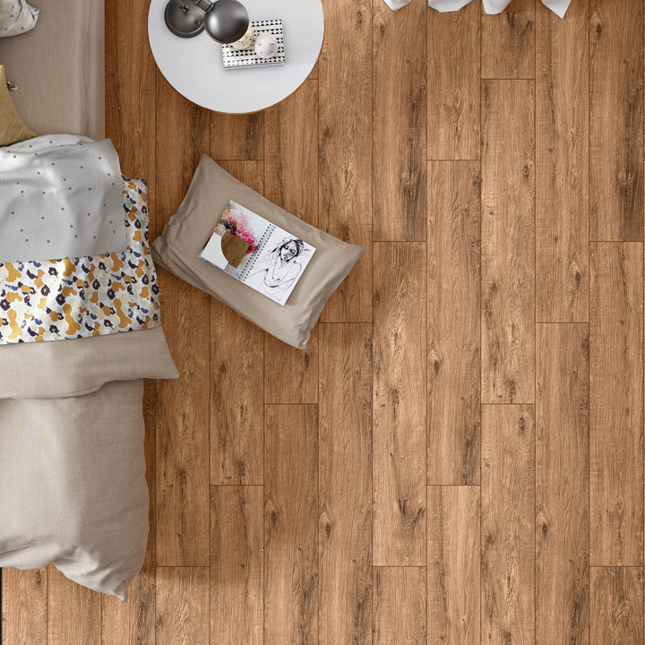 Porcelanato 20x120 Bricola Brown - ambiente instalado
