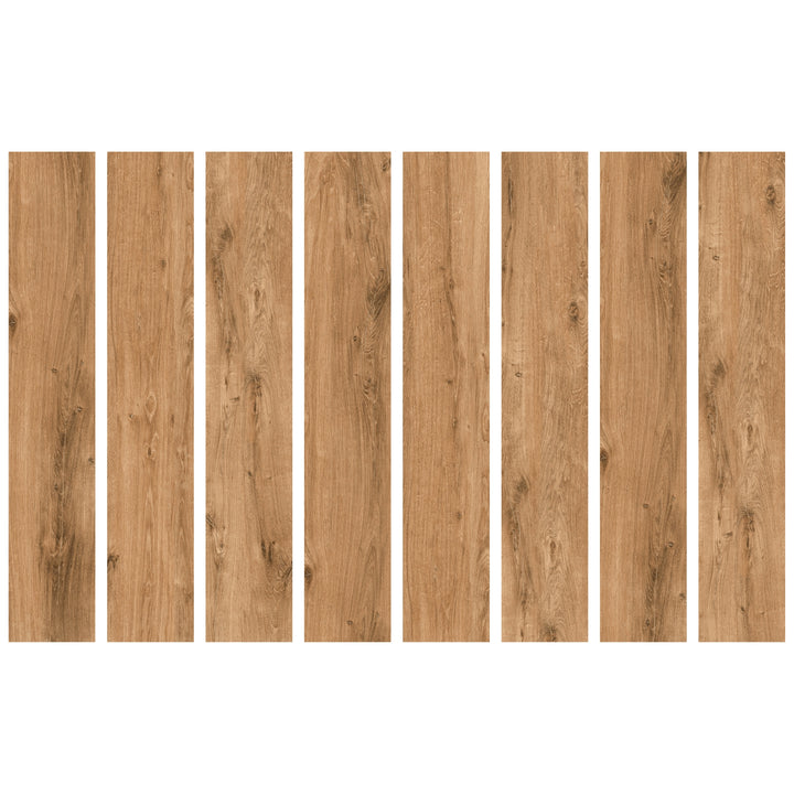 Porcelanato 20x120 Bricola Brown - variedad de caras