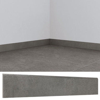 Guardapolvo Porcelanato 10x60cm Cemento Grafito