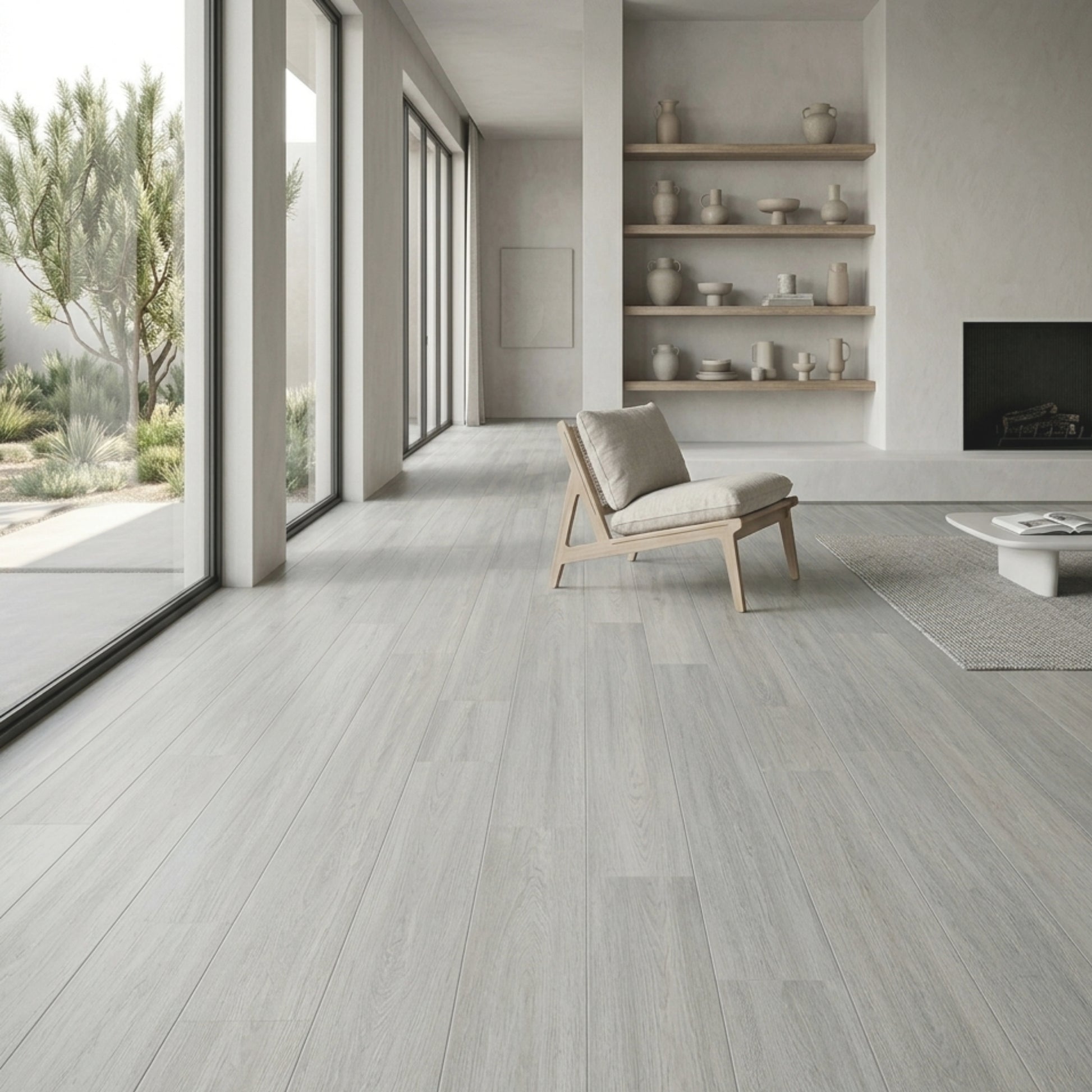 Cerámica 15.4x60 Cauhita Grey - ambiente instalado