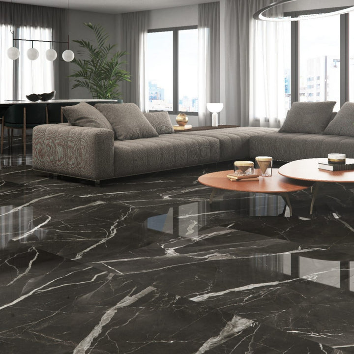 Porcelanato 62x121 Gran Calacata Black - ambiente instalado