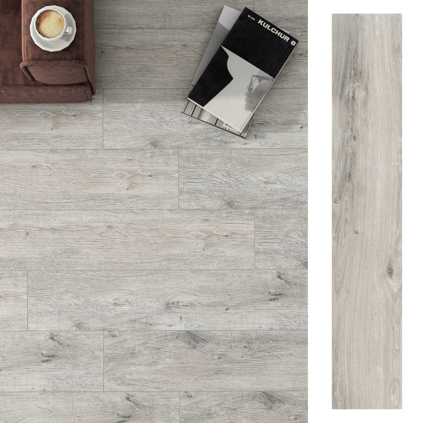 Porcelanato 20x120 Bricola Silver - imagen principal