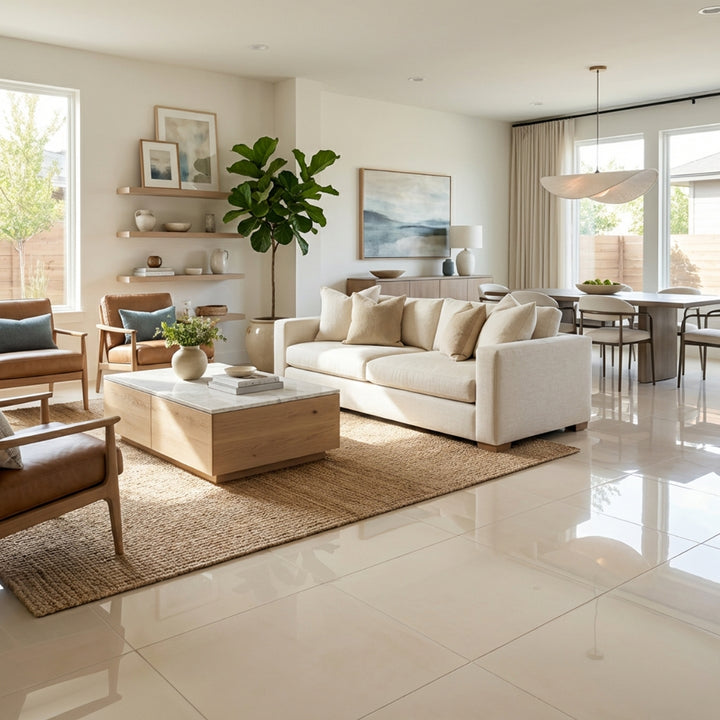 Porcelanato 60x60 Ivory Pulido - ambiente instalado