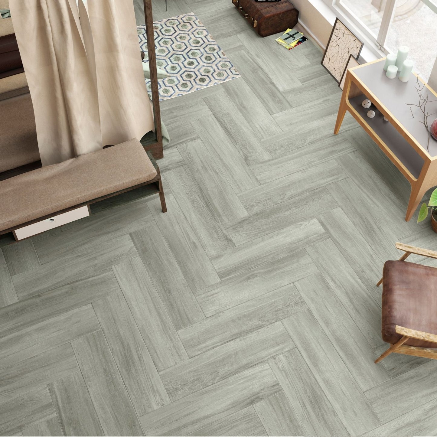 Porcelanato Madera 22,5x90 Landes Gris
