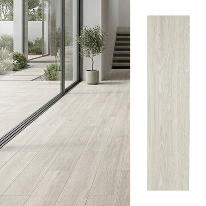 Porcelanato Madera 22.5x90 Landes Gris - vista mixta