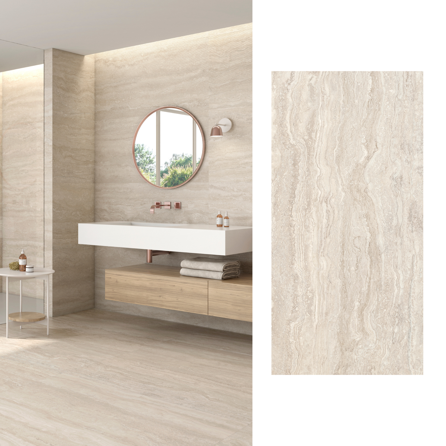 Porcelanato 60x120 Travertino Lugano Cream