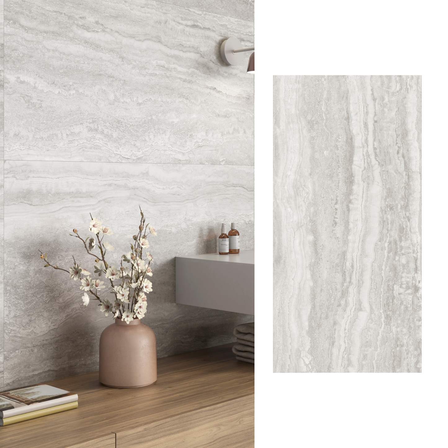 Porcelanato 60x120 Travertino Lugano Silver