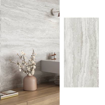 Porcelanato 60x120 Travertino Lugano Silver