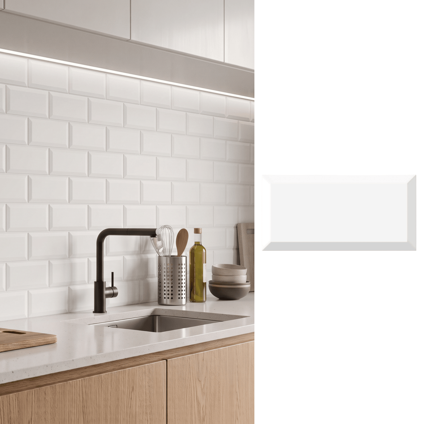 Cerámica 10x20 metro blanco mate | Caja 1 m²