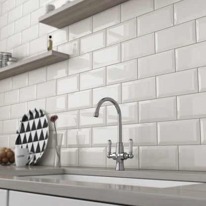 Cerámica 10x20 metro blanco brillo | Caja 1 m²