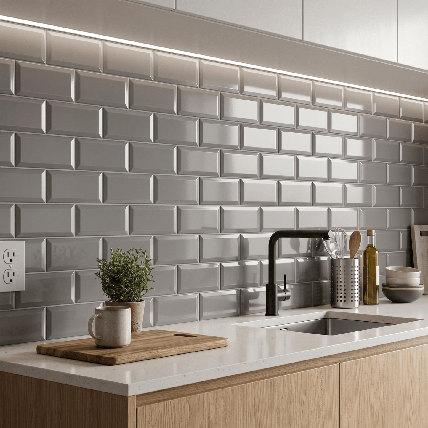 Cerámica 10x20 metro gris | Caja 1 m²