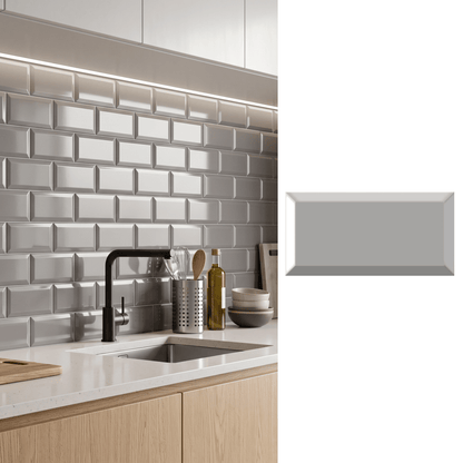 Cerámica 10x20 metro gris | Caja 1 m²
