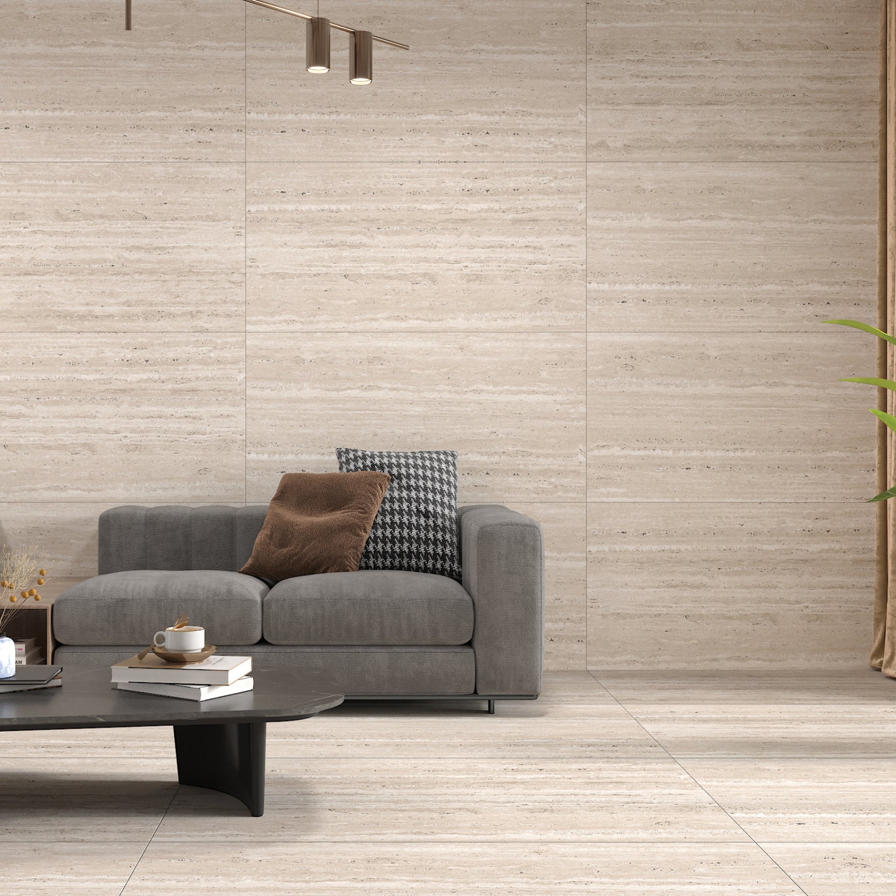 Porcelanato 60x120 Nuvo Travertine Natural - ambiente instalado