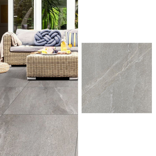 Cerámica tipo piedra 60x60 Petros Gray Out