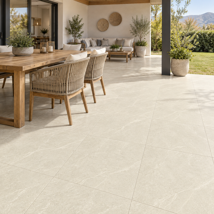 Cerámica tipo piedra 60x60 Petros Beige Out