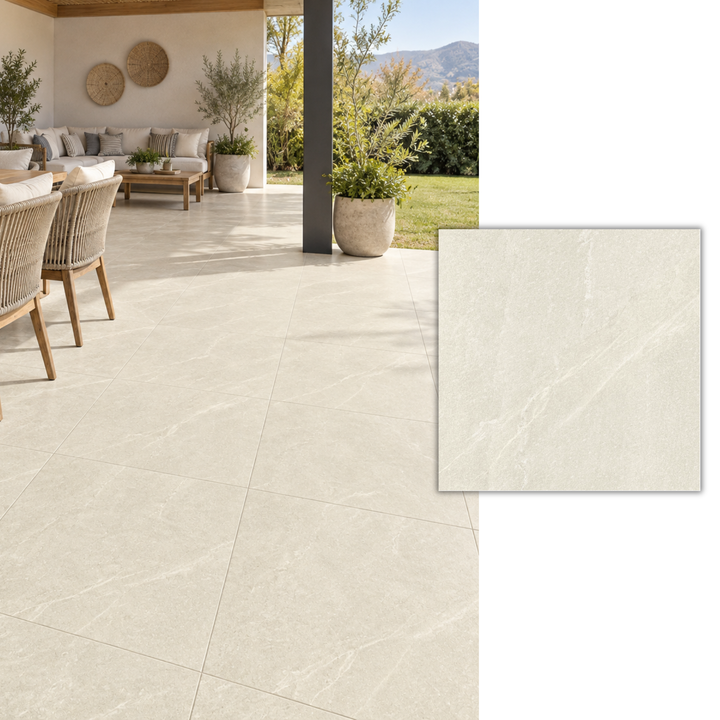 Cerámica tipo piedra 60x60 Petros Beige Out