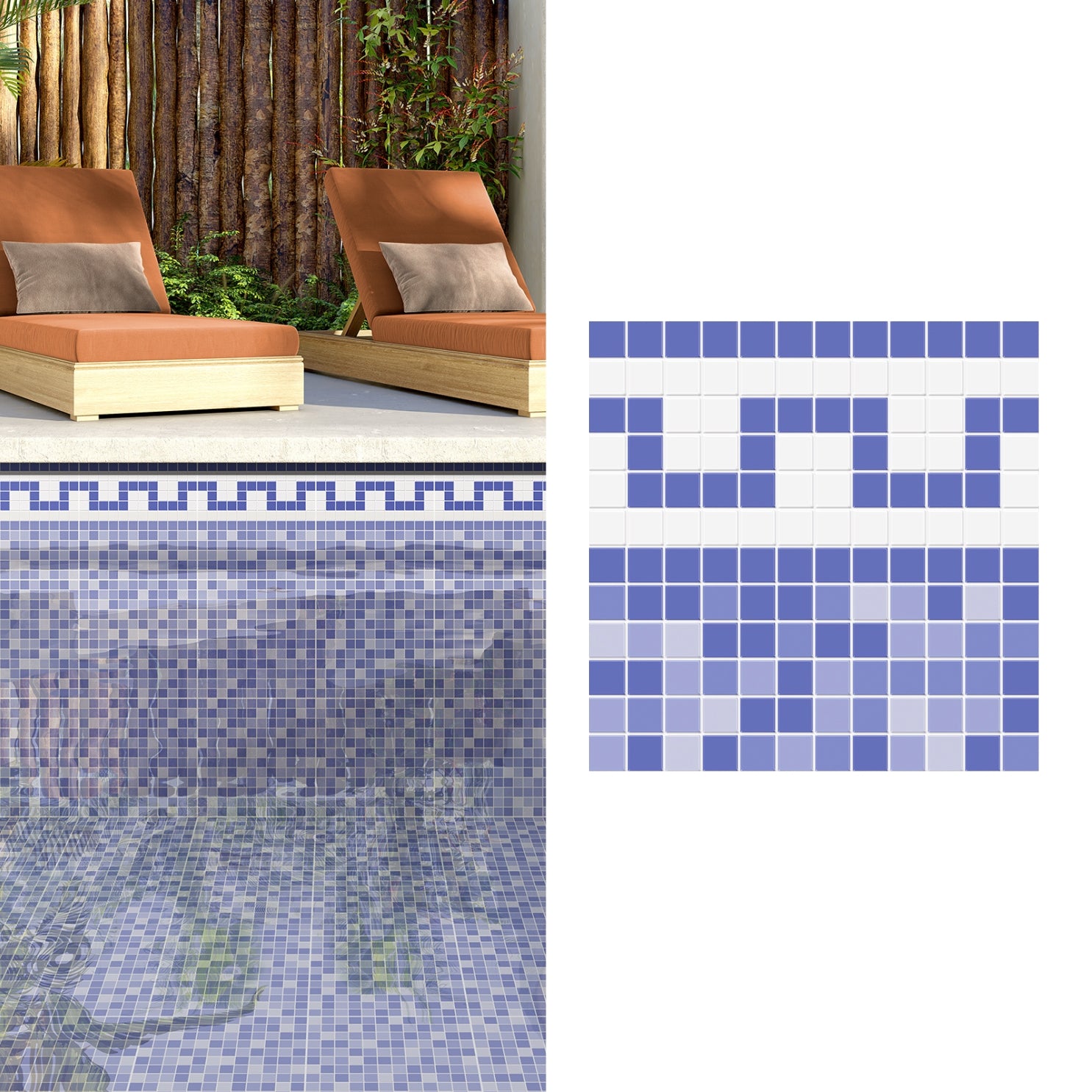 Cerámica Pool Decor Marino 33x33 para Piscinas - vista del material