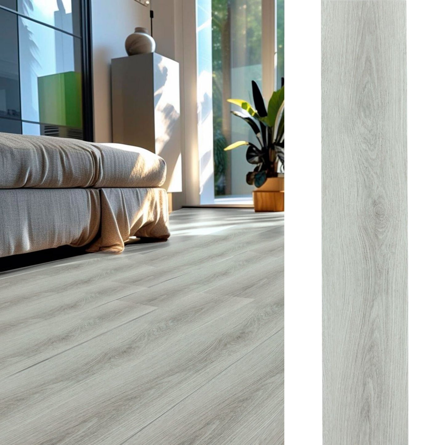 Piso Vinílico SPC 122x23 Wolf Gris