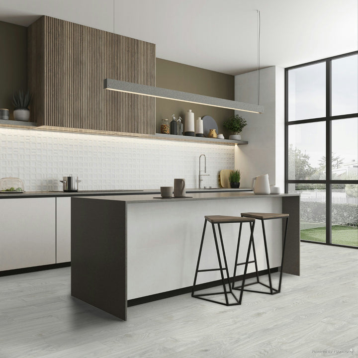 Porcelanato Madera 20x80cm Timber Grey - ambiente instalado