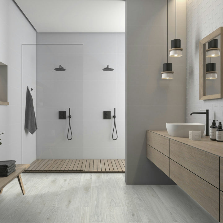 Porcelanato Madera 20x80cm Timber Grey - ambiente instalado 2