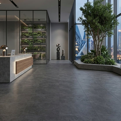 Porcelanato 60x60 Apriko Anthracite - ambiente instalado 2
