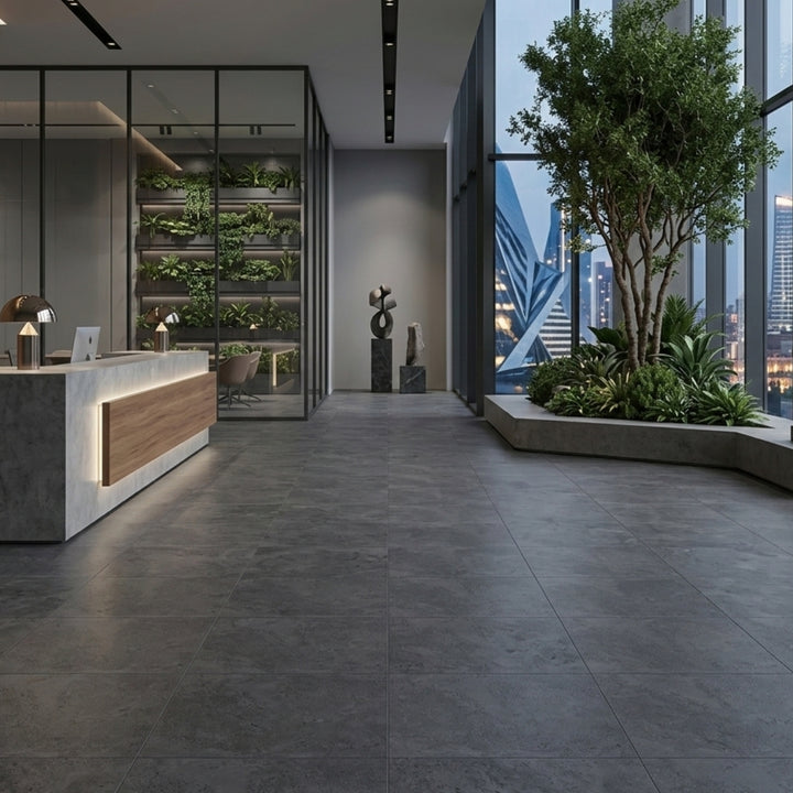 Porcelanato 60x60 Apriko Anthracite - ambiente instalado 2