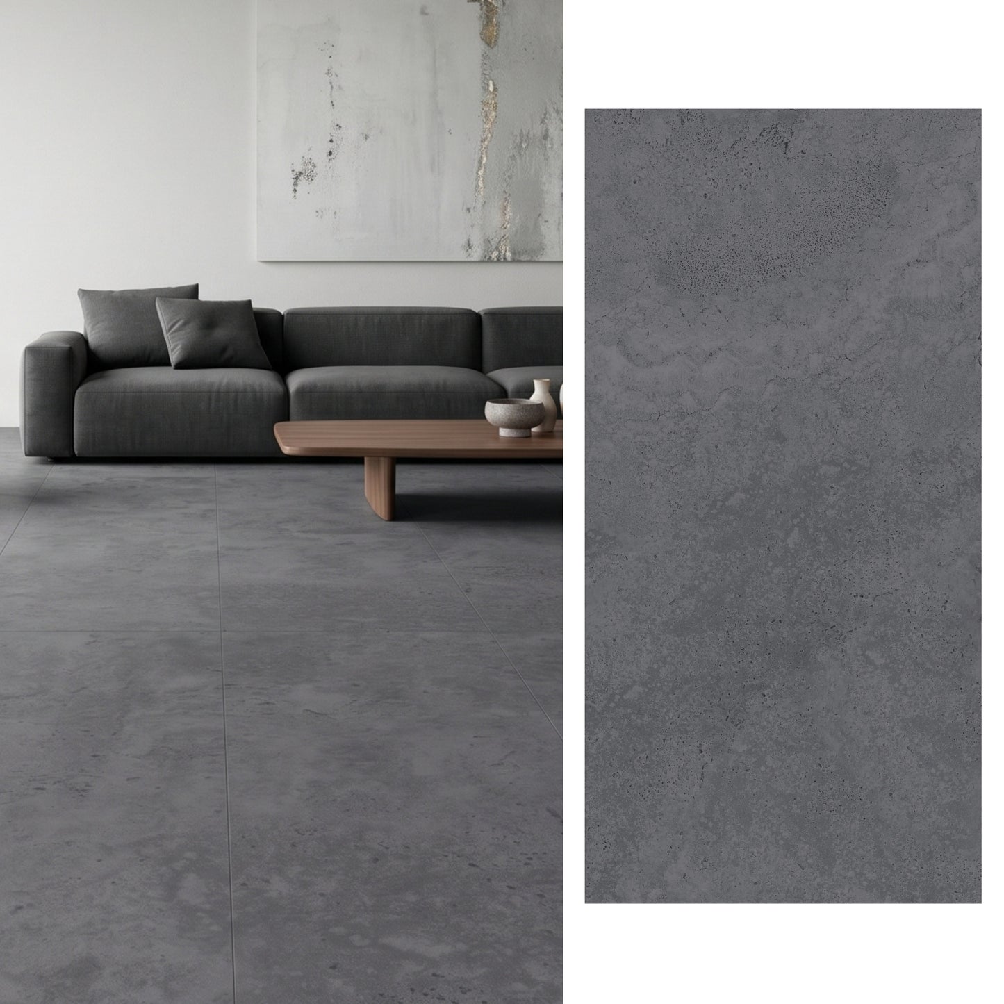 Porcelanato 60x120 Apriko Anthracite - vista mixta
