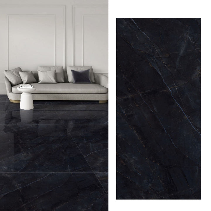 Porcelanato 60x120 Armani Black - vista mixta
