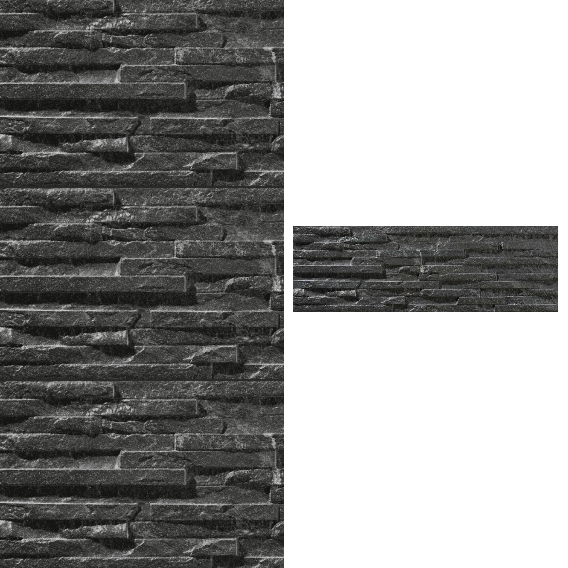 Porcelanato 17x52 Behobia Negro - vista mixta