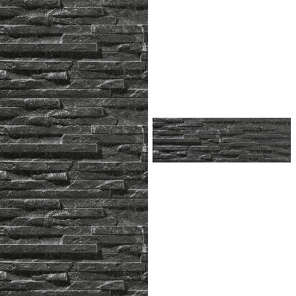 Porcelanato 17x52 Behobia Negro - vista mixta
