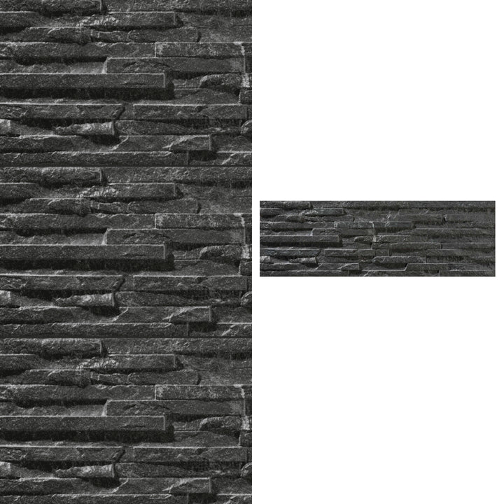 Porcelanato 17x52 Behobia Negro - vista mixta