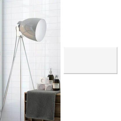 Cerámica 10x20 blanco brillo liso | Caja 1 m²