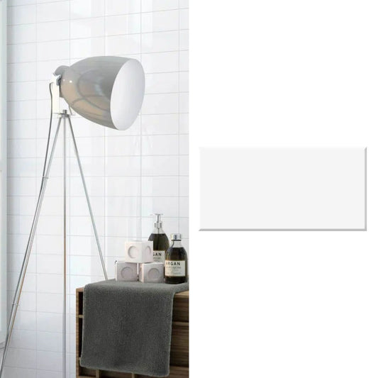 Cerámica 10x20 blanco brillo liso | Caja 1 m²