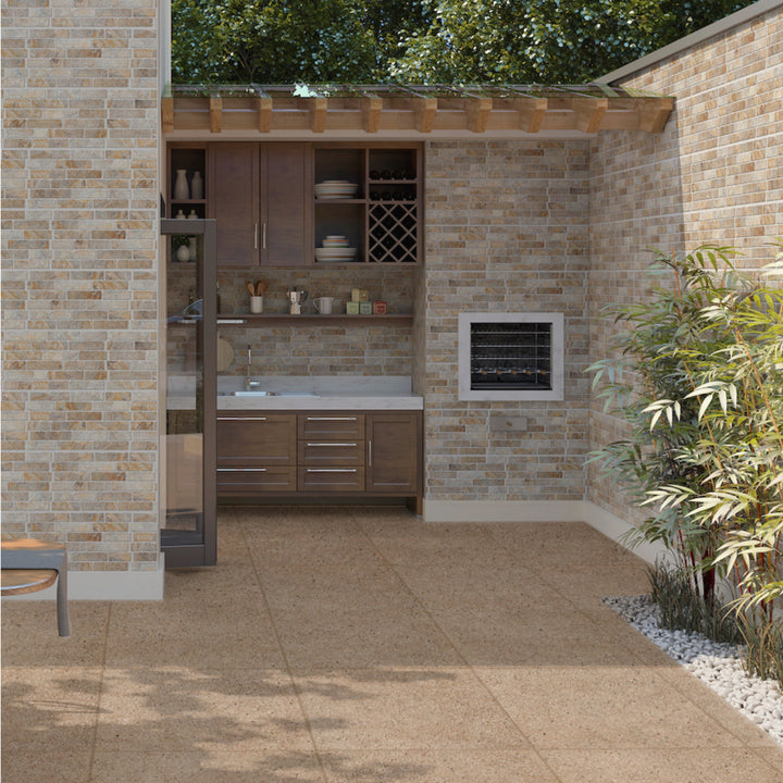 Cerámica 34x58 Brick Stone - ambiente instalado