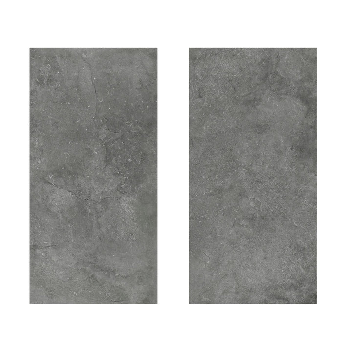 Porcelanato Cassian Coal 60x120 Cemento Gris Oscuro - vista palmeta