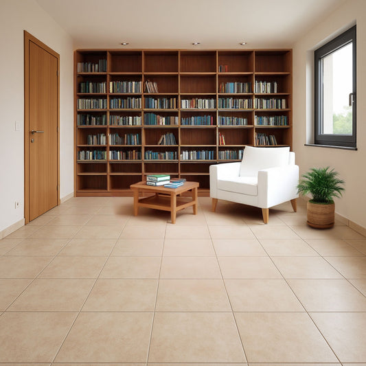 Cerámica 45x45 Concret Beige - ambiente instalado