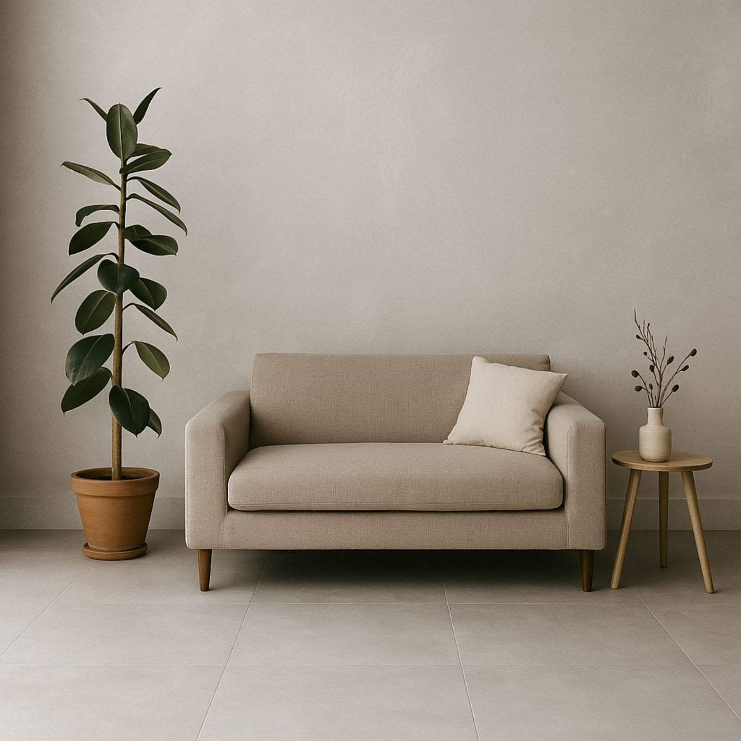 Porcelanato 60x60 Flik Latte - ambiente instalado