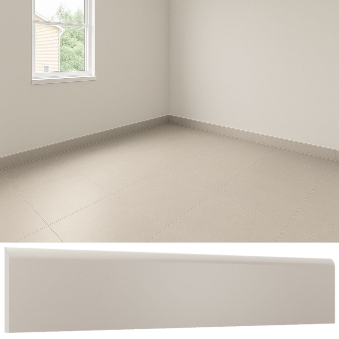 Guardapolvo Cerámica 8x45cm Gris Mate