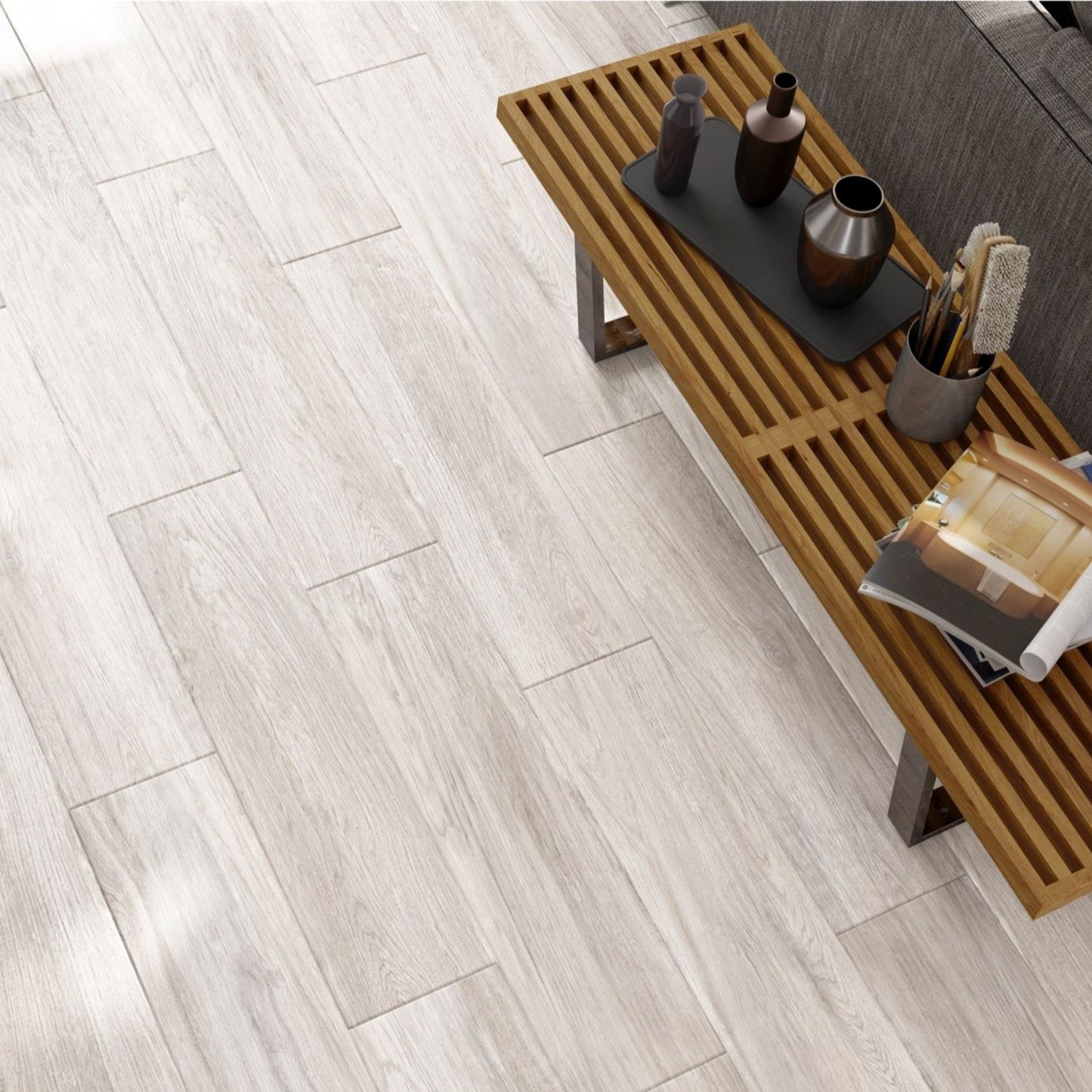 Porcelanato 22,5x90 Landes Blanc